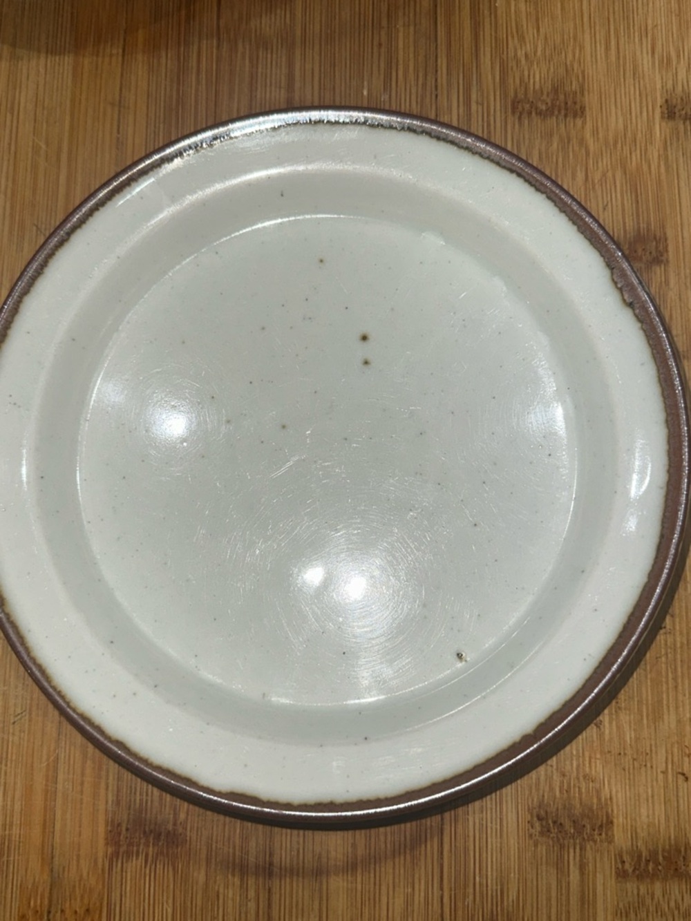 DANSK Brown Mist Bread & Butter 7" Plate Cream Brown Specks & Brown Rim. VINTAGE